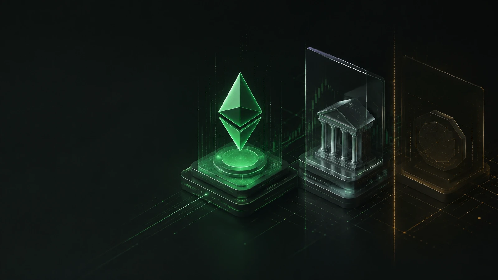 Ethereum gas, Robinhood stock, and a hypothetical network token shown as separate layers in an editorial analysis